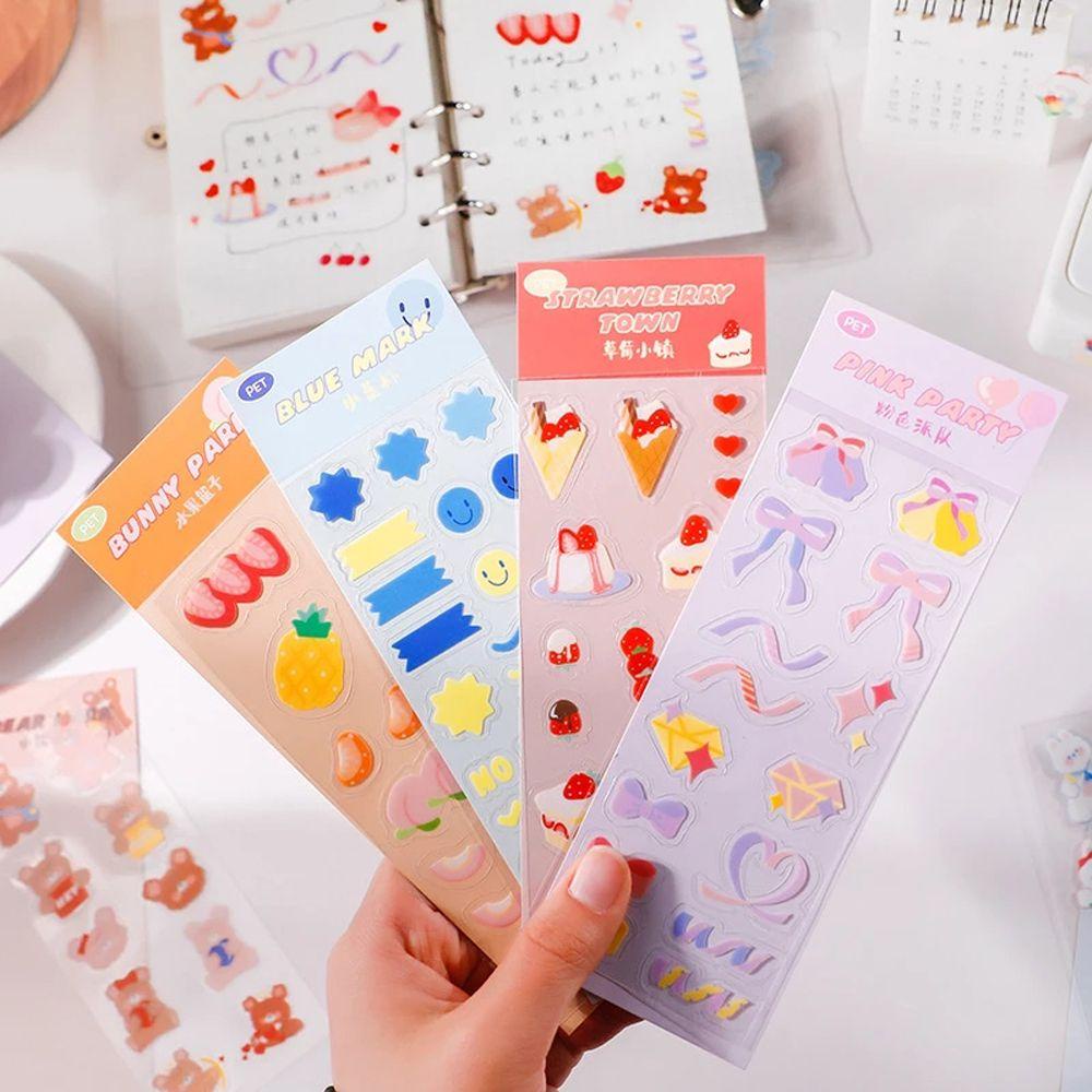 [Elegan] Alat Tulis Stiker Lucu Perekat Diri Scrapbooking Smiley Hand Akun Kelinci Beruang Perlengkapan Sekolah