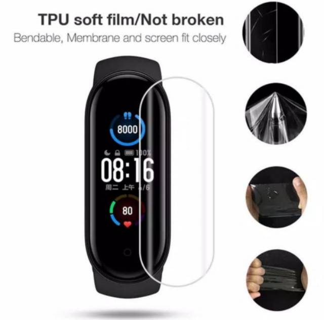 anti gores shock xiaomi mi band 4 5 6 7 miband antigores screen guard protector