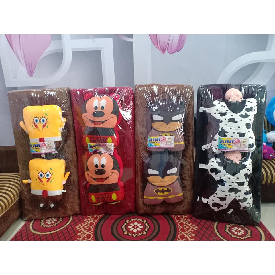 kasur karakter bulu bonus boneka 120x180 merk aini