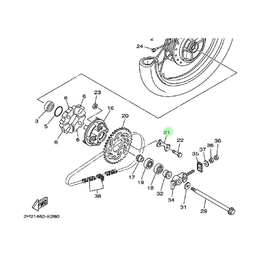 WASHER RING PLAT KLEM KLIP GIR GEAR BELAKANG VEGA R NEW - JUPITER Z 105 110 LAMA BURHAN ORIGINAL YGP 5LM-F5412-00