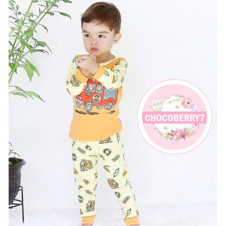 3setel Kazel Owl Piyama Boy Setelan Baju Tidur Bayi Anak Laki 0-5Thn