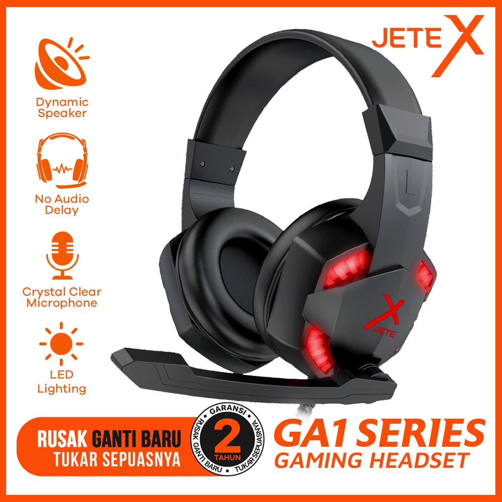 JETE X Gaming Series Headset Gaming | Headphone Gaming  Noise Cancelling JETEX GA1 - Garansi Resmi 2 Tahun