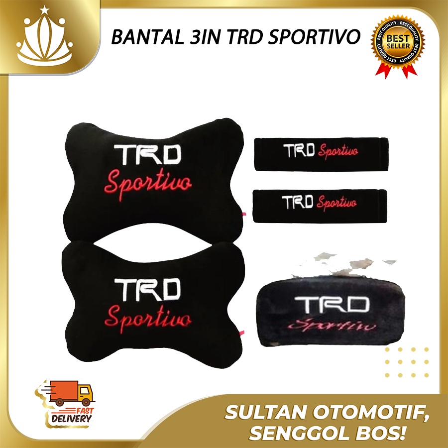 Bantal Mobil TRD Sportivo Toyota Racing 3in1 / Bantal Mobil SeT Trd