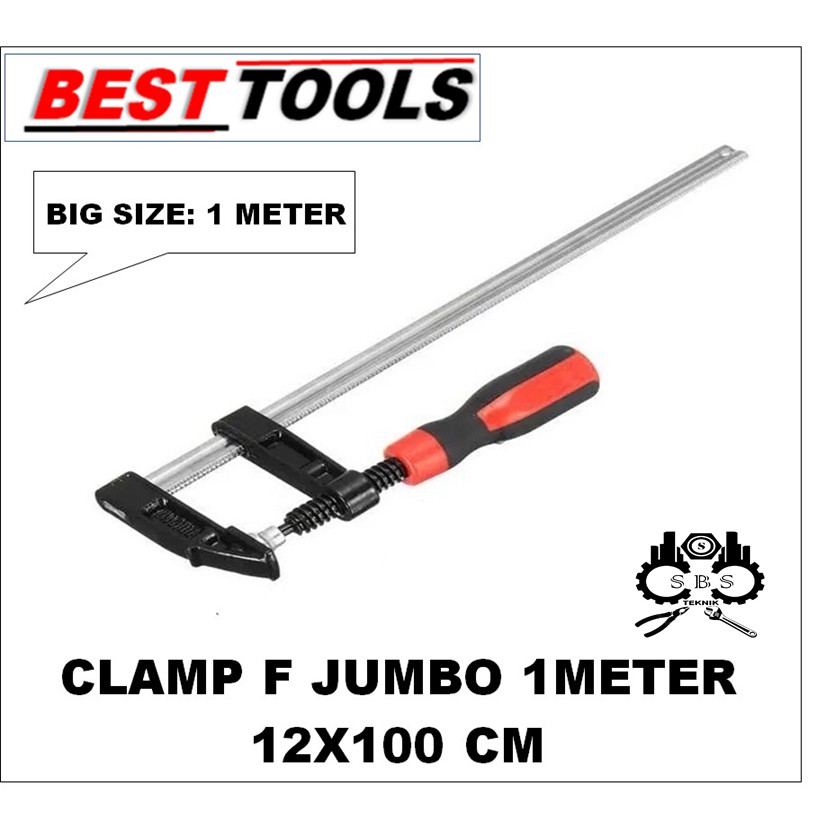 F CLAMP 1 METER KLEM F CATOK PRES PENJEPIT KAYU PANJANG 12 X 100CM