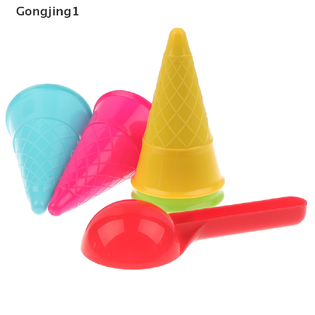 Gongjing1 5pcs / lot Mainan Sekop Es Krim / Pasir Pantai Untuk Anak