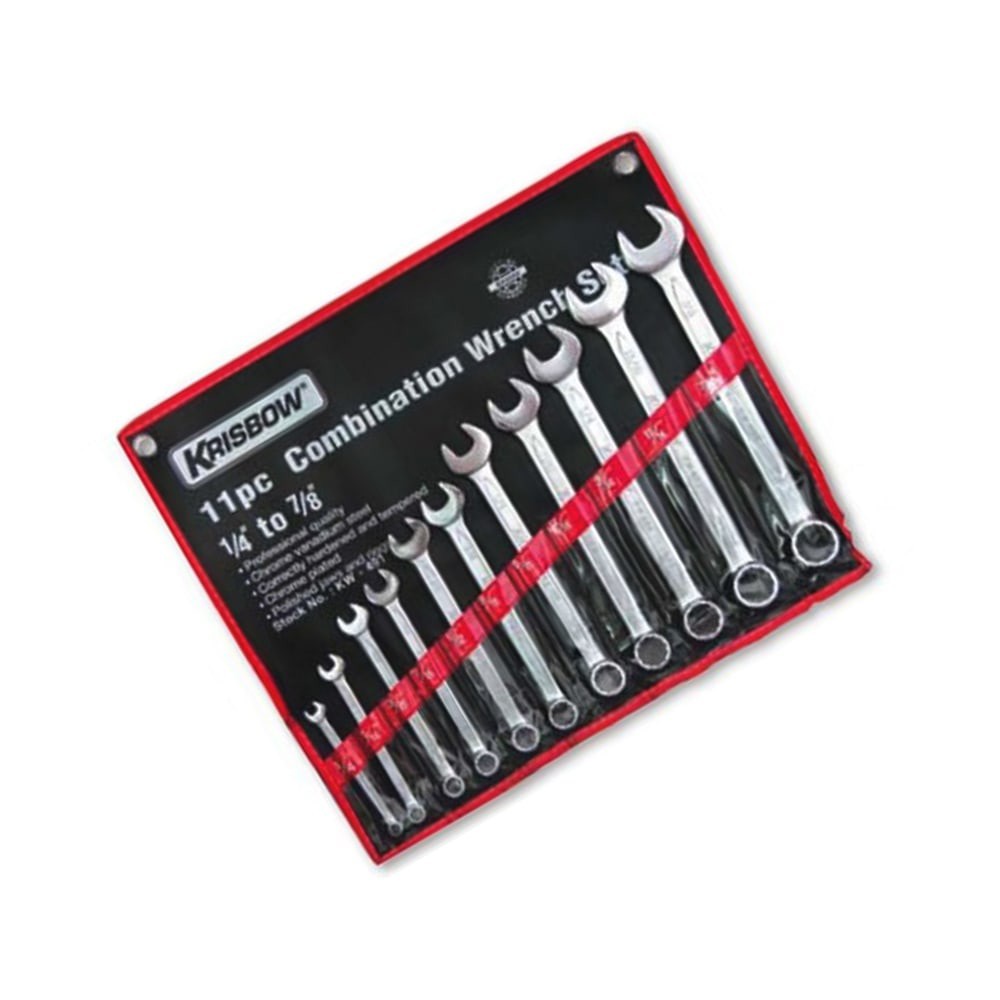 Krisbow Kunci Ring Pas Set 11 Pcs 1/4-7/8 Inci