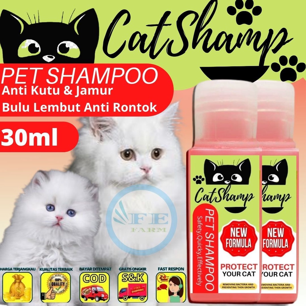 Shampo Kucing Anti Kutu Shampoo Cat Kitten Flea Tick CATSHAMP FEFARM