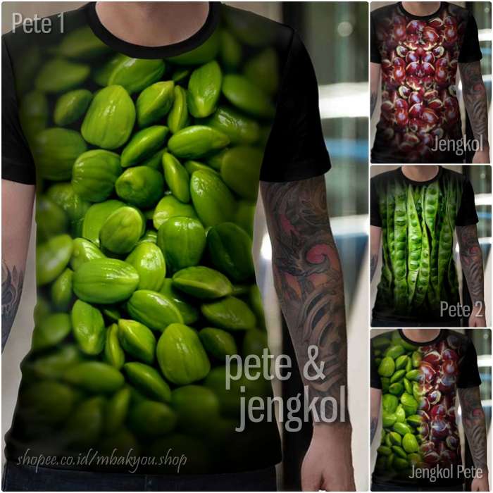 Kaos JENGKOL Baju Gambar Pete Tshirt Unik Lucu PETAI JENGKOL Petani Pedagang Sayur Cabe Pasar