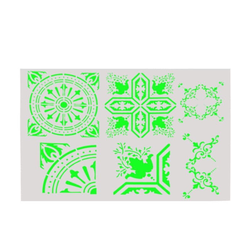 Plastic Stencil - Six Wall Painting Pattern (29,5x21,0cm)