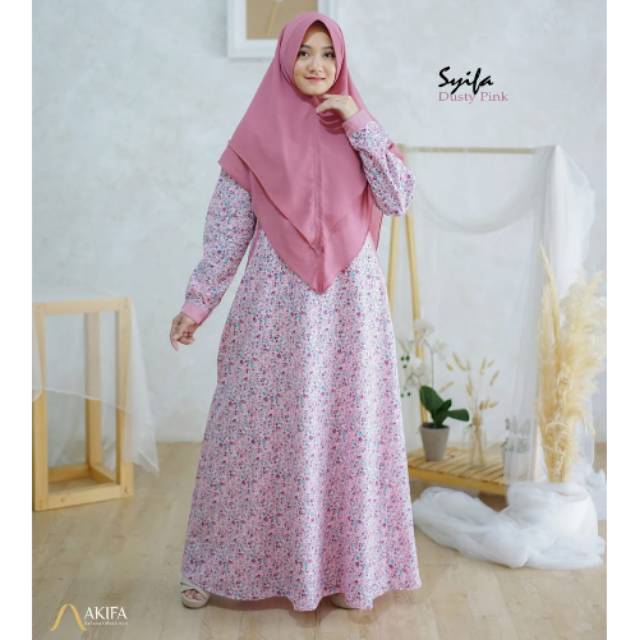 GAMIS RAMADAN SHIFA ORI AKIFA / GAMIS SET KHIMAR / GAMIS KATUN JEPANG SET ORI AKIFA