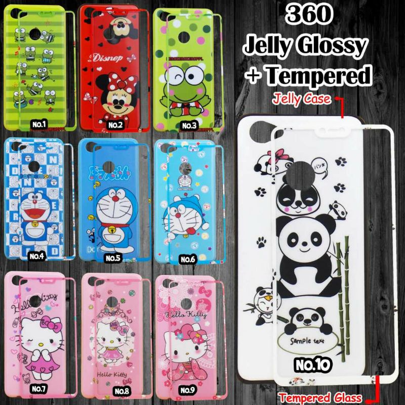 360 CASE JELLY GLOSSY + TEMPERED GLASS FOR SAMSUNG M20 M21 M30S