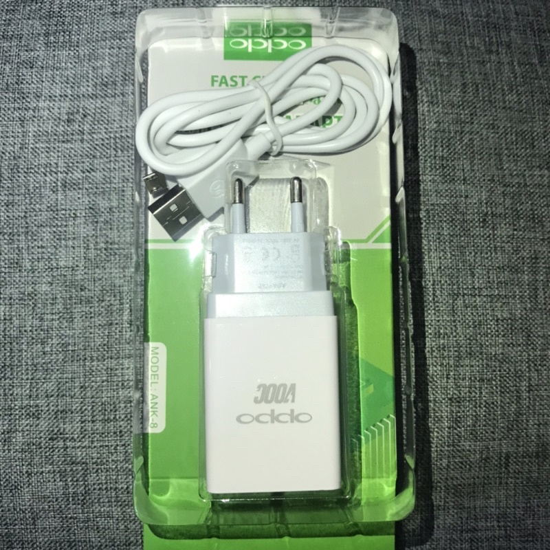 CHARGER ORIGINAL OPPO Kabel Cas Micro USB/Type C VOOC Travel Charger