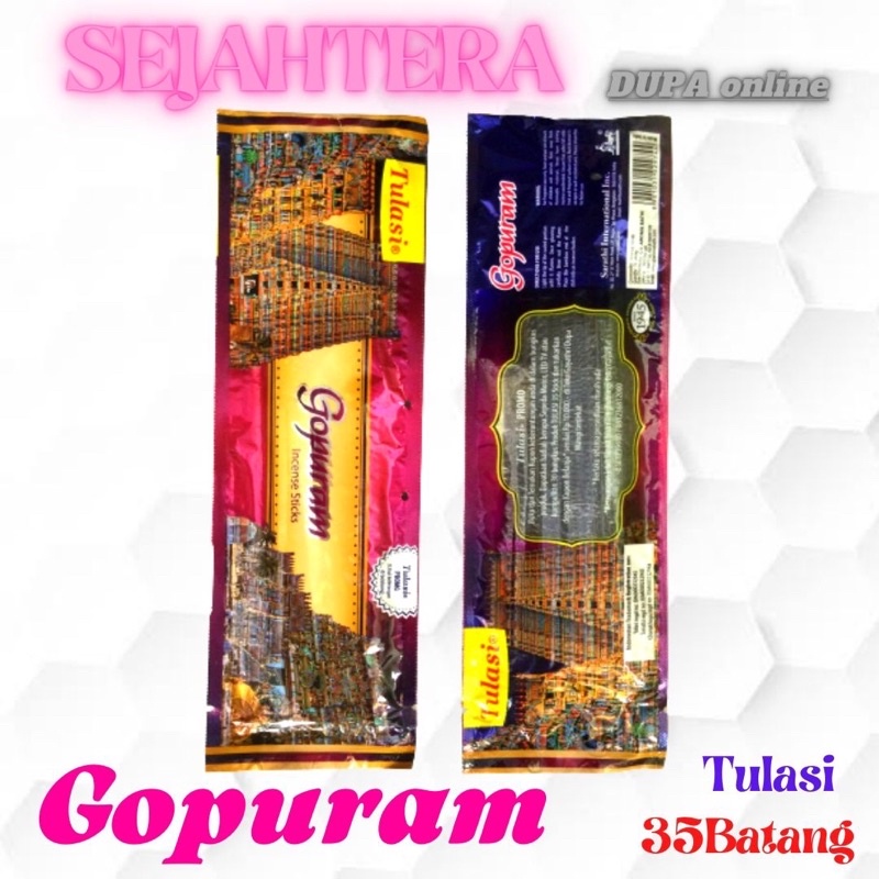 Dupa Hio India Pendek Red Bathi Gopuram Pouch isi 35 batang