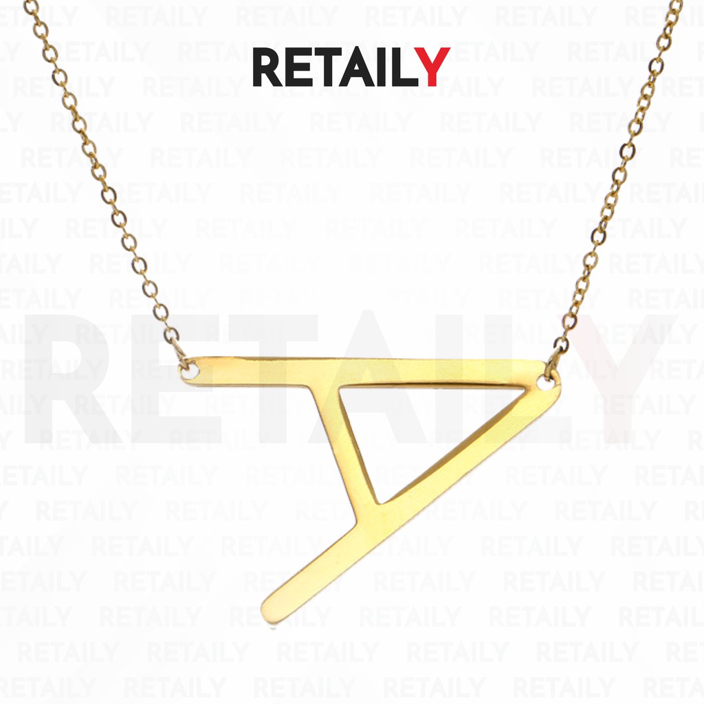 Retaily ACC128 Kalung Inisial Alfabet A - P Stainless Gold Silver Woman Fashion Necklace Aksesoris Wanita