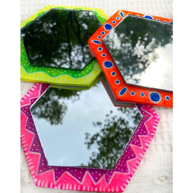 Mirror Clay Neon handmade by Yipi | Aesthetic Mirror | Airdry Clay