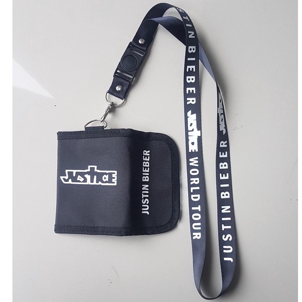 DOMPET JUSTICE JUSTIN BIEBER WORLD TOUR DOMPET HANGING WALLET / DOMPET KARTU / DOMPET GANTUNG