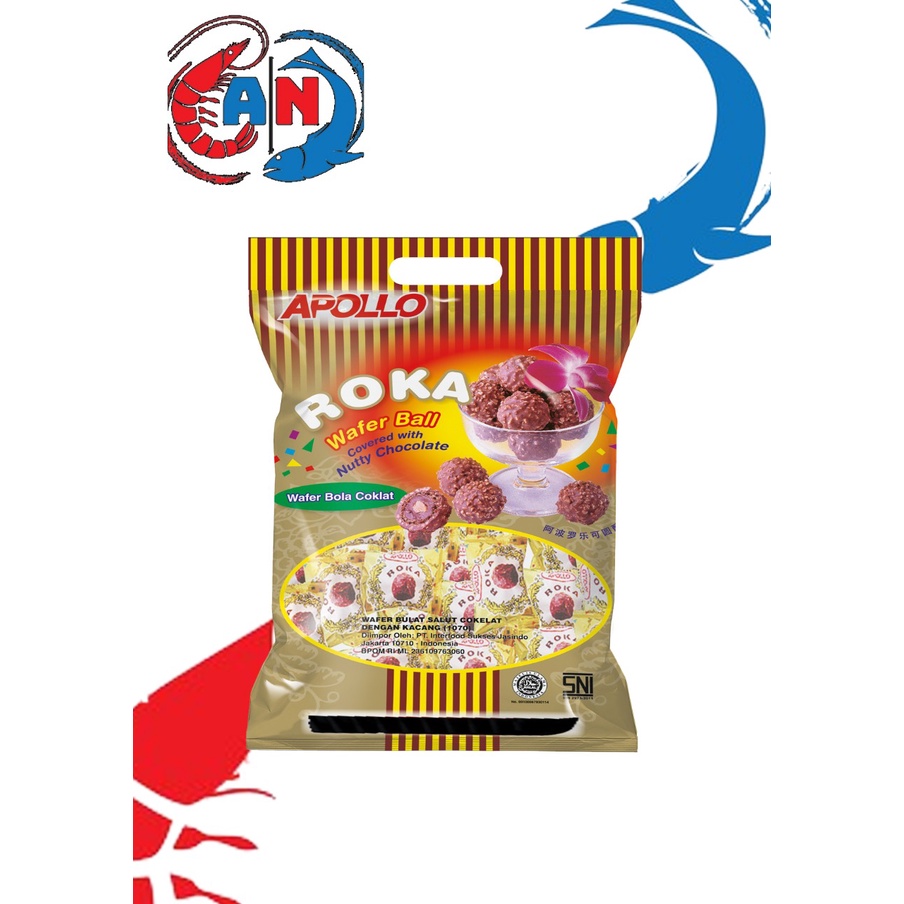 

[BERKAH] Apollo Roka Wafer Ball Coklat 420gr isi 70 Pcs HALAL Original Coklat Wafer Bola Import Impor