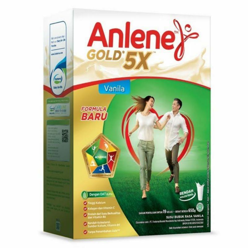 Anlene Gold 5X 620gr Original/Vanilla/Coklat ED Juni 2024