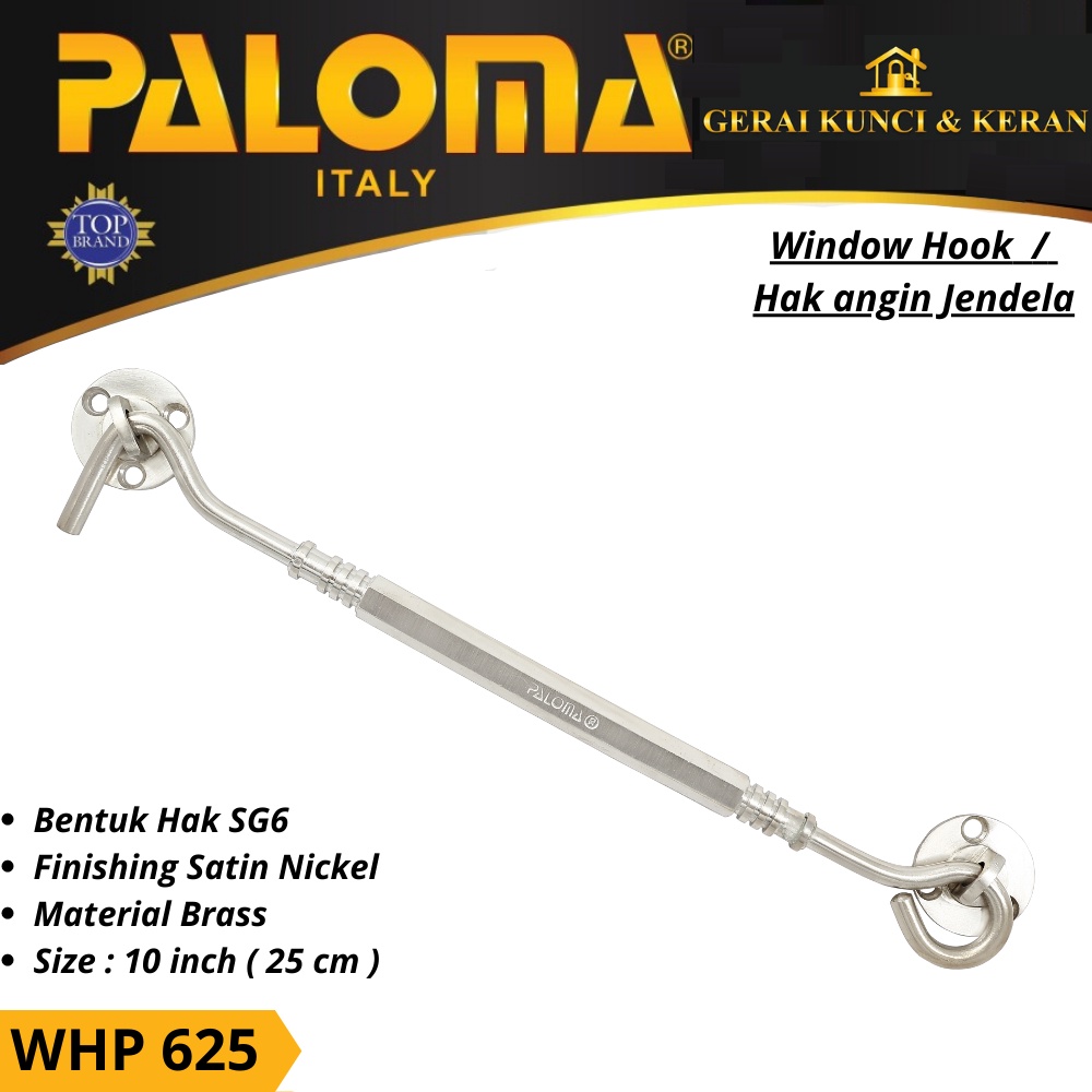 HAK ANGIN PENAHAN JENDELA WHP 625 BRASS 10&quot; INCH 25CM  SN WINDOW HOOK CANTOLAN