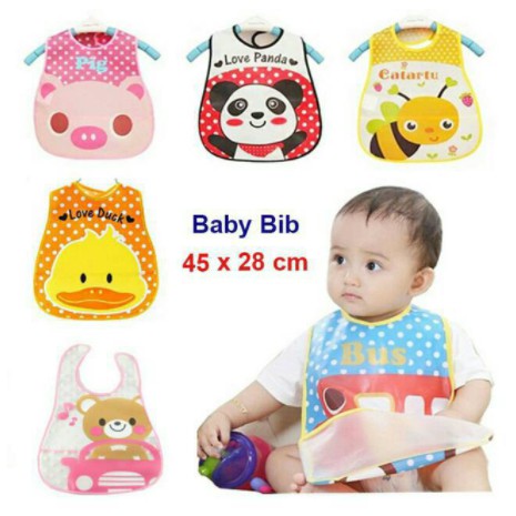 Celemek Bayi / Bib / Slabber / Tatak iler / Apron / Alas Makan / Slaber Plastik WATERPROOF