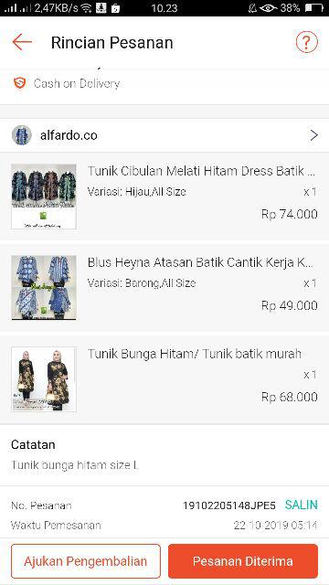 Tunik Bunga Hitam/ Tunik Batik Murah.