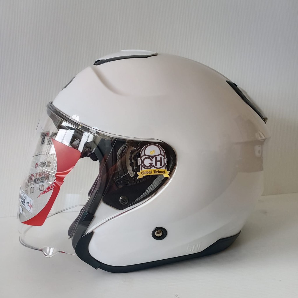 HELM KYT KYOTO SOLID WHITE CLEAR HALF FACE SINGLE VISOR