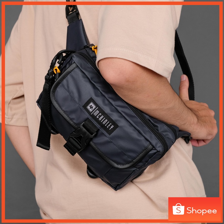 MORIA NAVY - Tas Selempang Sling Bag Multifungsi Pria Wanita unisex - Original