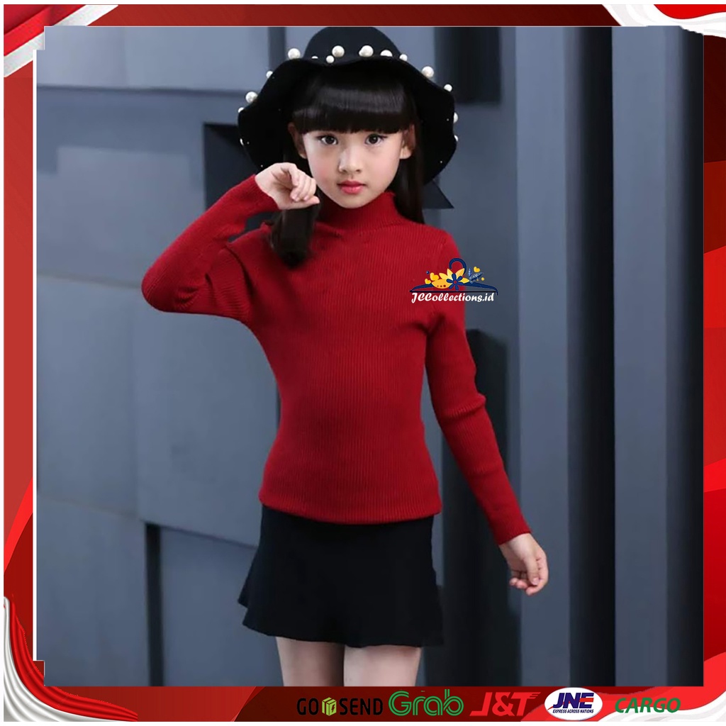 Sweater Turtleneck Rajut Anak Perempuan Joanne Kids - Teens / Turtleneck Umur 7 - 12 Tahun