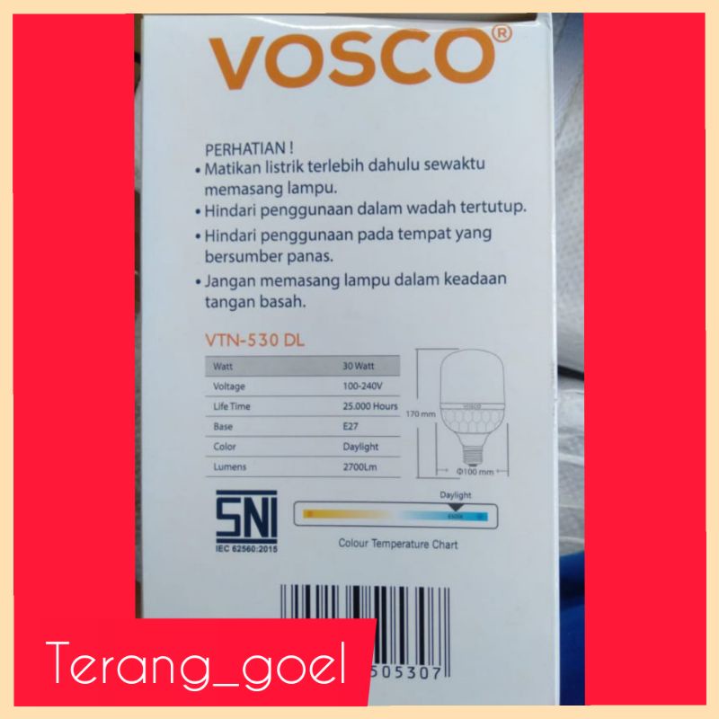 Lampu Led 30 Watt Kapsul Vosco Neo  / Vosco Neo Lampu Led Kapsul 30 Watt