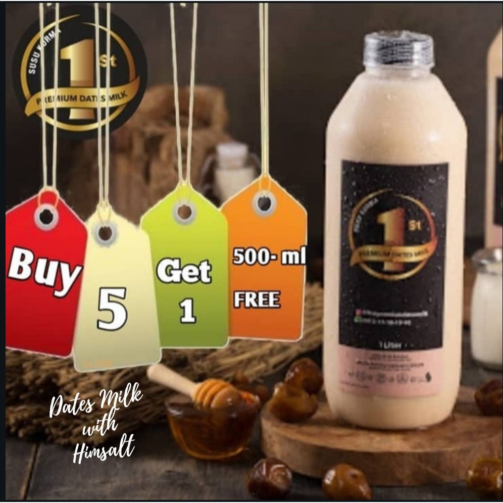 

1-L PROMO BELI5FREE1(500M) SUSU KURMA with HIMSALT SUSUKURMA SUSU KESEHATAN BY 1STPREMIUMDATESMILK