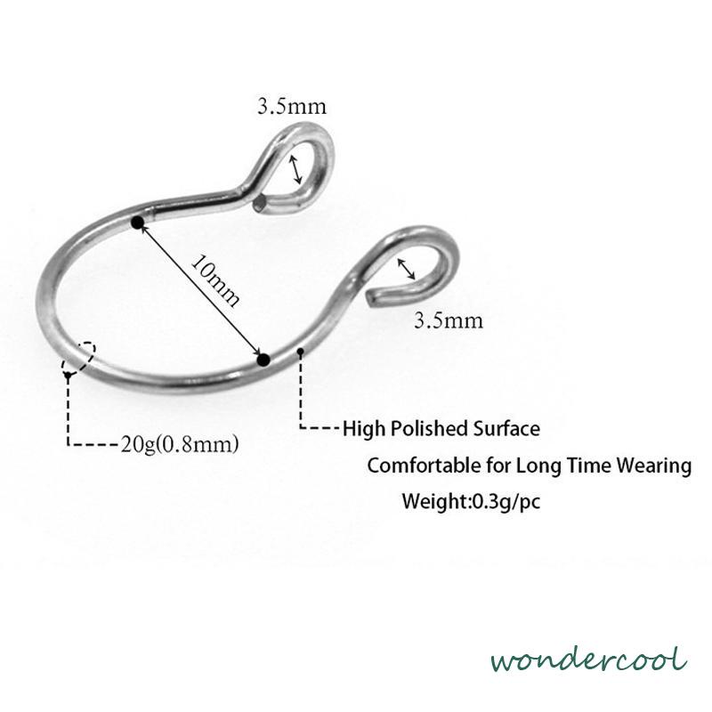 Cincin Hidung Bentuk U Bahan Stainless Steel Untuk Aksesoris-Won