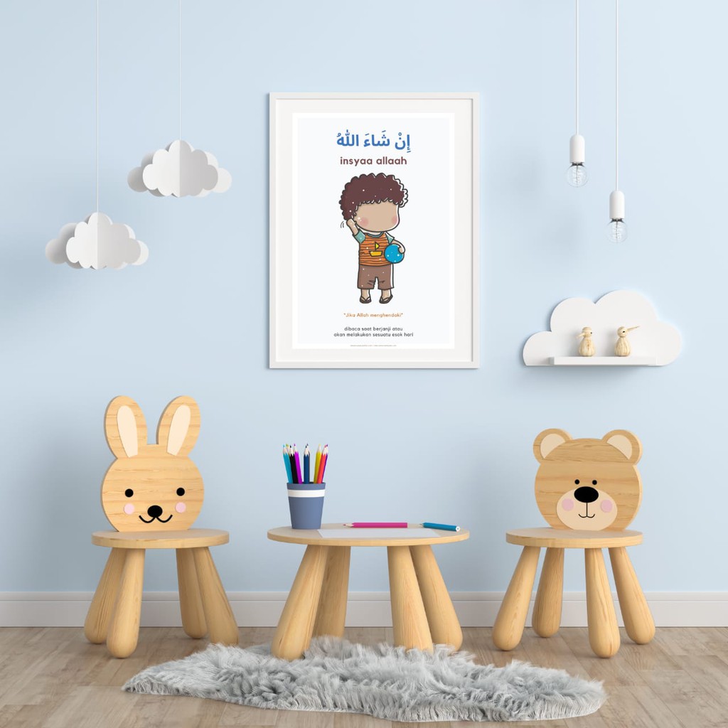 POSTER ANAK MUSLIM (Makhorijul huruf & Mono A3 (Pilihan B))