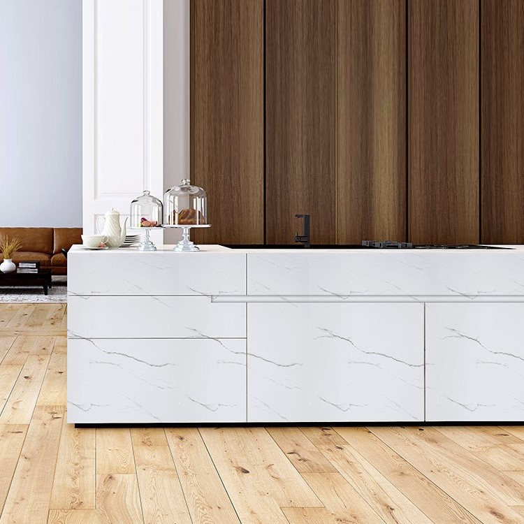 Kunataruma Wallpaper Sticker Motif Marble Marmer Meja Makan Dapur Dekorasi Dinding Lantai 3D Kulkas-2