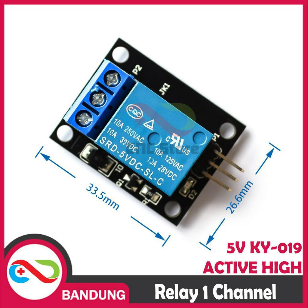 MODULE RELAY 5V 1 CHANNEL 5V KY-019 ACTIVE HIGH TRIGER RELAY 1 CHANNEL