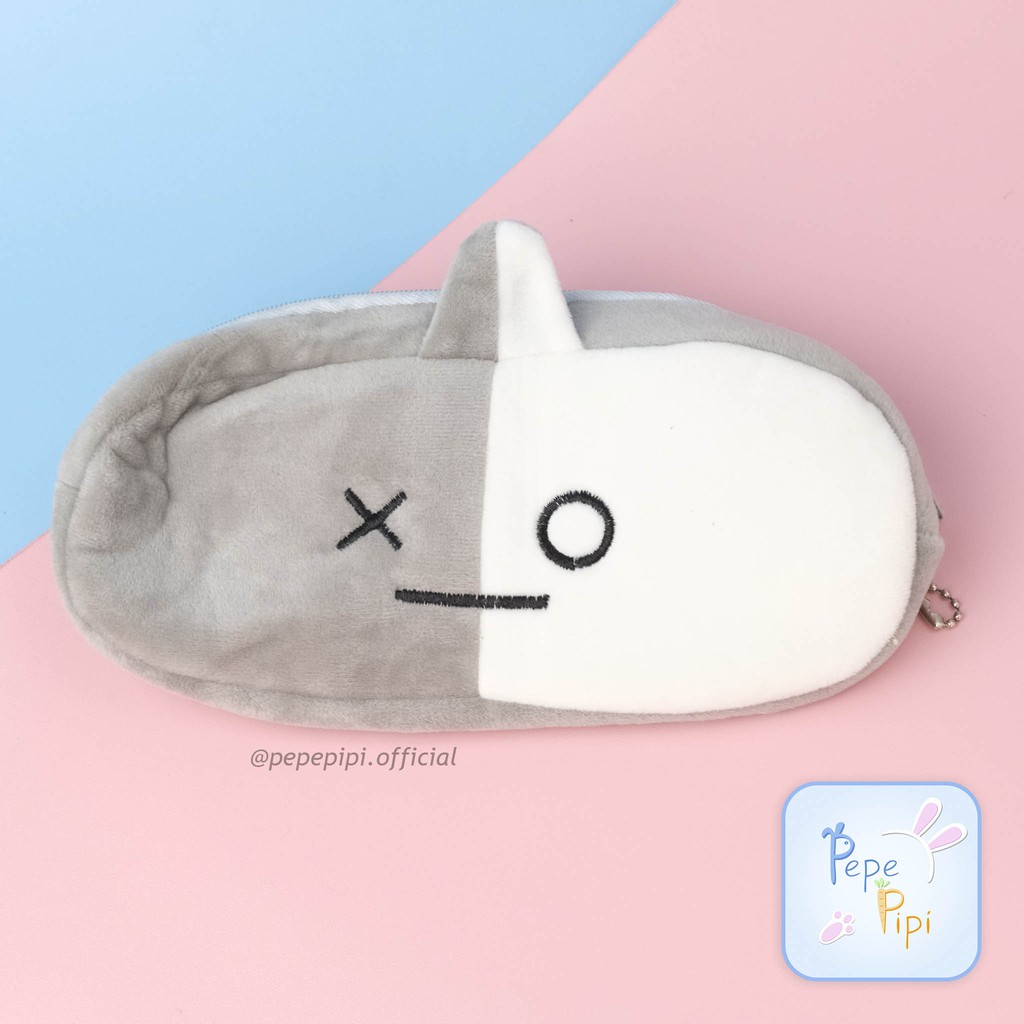 Kotak Pensil Boy Band Plushy Wadah Plush Kostak Bangtan Army Kpop Korea Pouch Makeup Kosmetik-alien abu