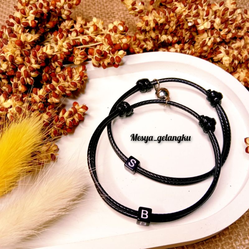 (COD)GELANG COUPLE MAGNET | GELANG INISIAL | GELANG