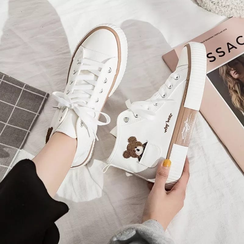 YOSHI sepatu sneakers coffe bears nude High AS168 Best Seller  3 N SHOES NS 91