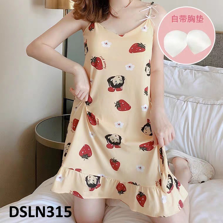 Daster Tanktop Girl Red Ribbon Yellow - DSLN315