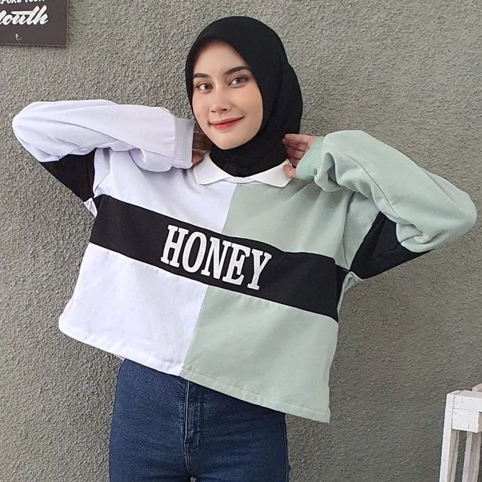 Honey Colar Crop - Crop Wanita Terbaru