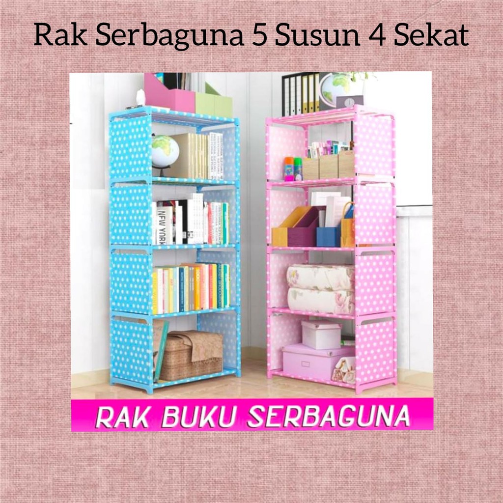 Rak buku portable 5 susun / Rak buku serbaguna