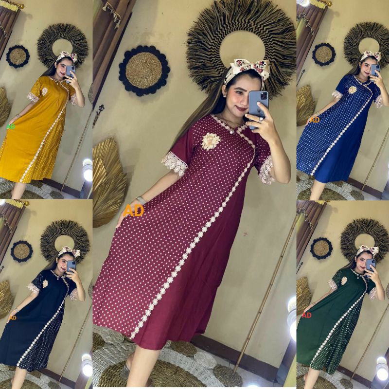 DASTER ARAB MOTIF DASTER SYIFA POLKA RENDA BUNGA KOMBINASI