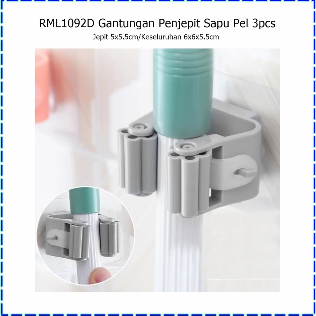 RML1092D Gantungan Penjepit/Pengait SapuPel Isi 3pcs