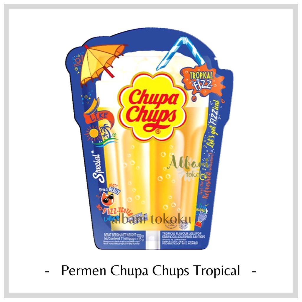 

Permen Chupa Chups Tropical Fizz Kemasan 75 gr - Permen Chupa Chup - Permen Anak - Rasa Asam Manis Segar