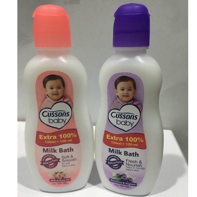 sabun cussons baby milk bath extra 100% 100ml+ 100ml