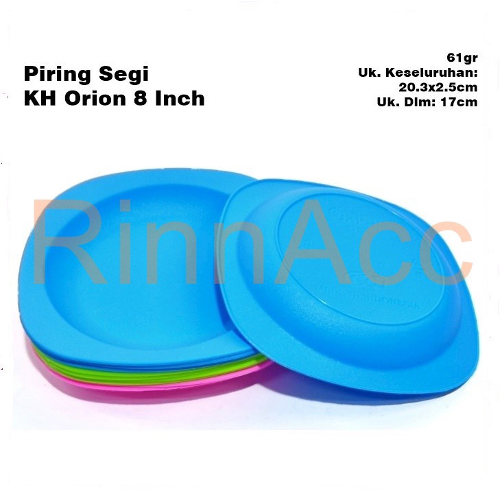 Piring Makan KH Segi Orion Ukuran 8 INCH DAN 9 INCH