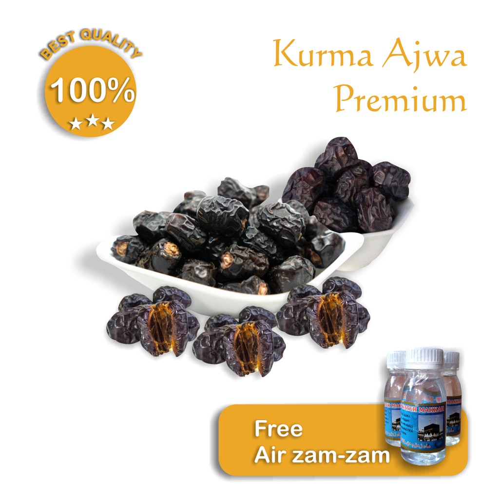 

Kurma Ajwa Premium Madinah 100% Original Bisa COD Bonus Air Zam Zam