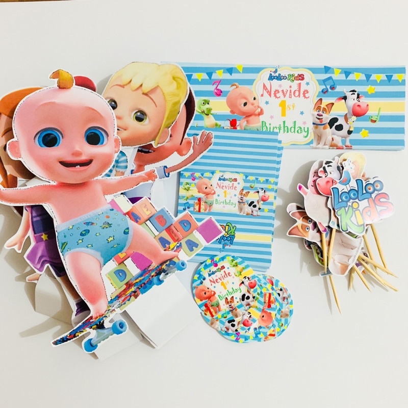 Looloo Kids Paket Label Dessert Table Birthday / Hiasan Kue Ulang Tahun
