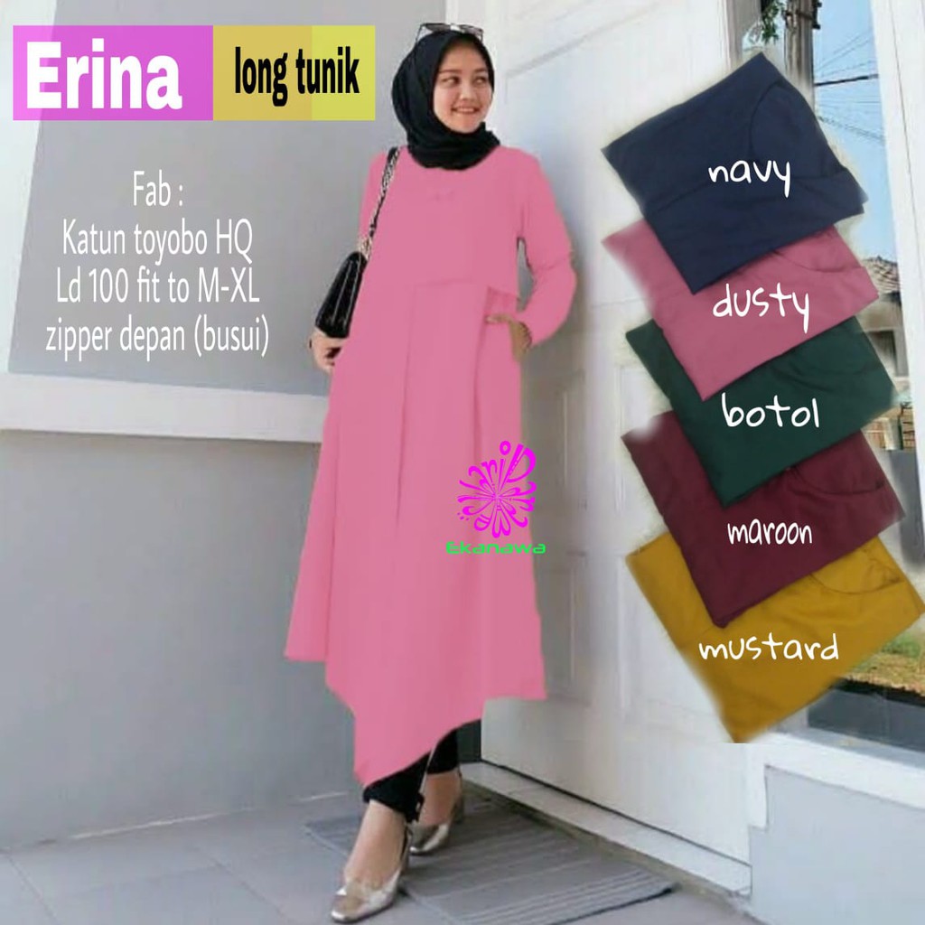 LONG TUNIK KATUN TOYOBO ERINA BY EKANAWA