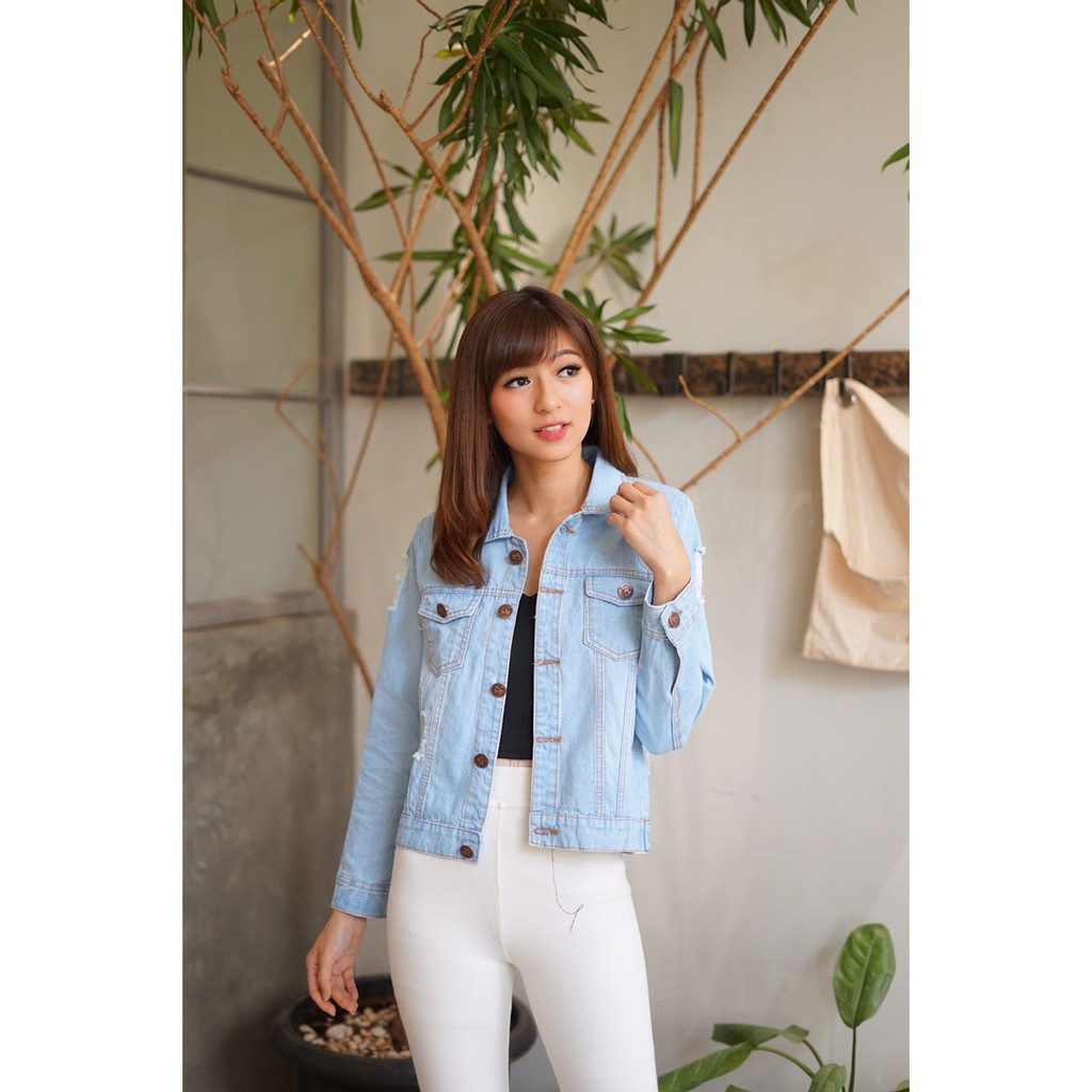 SALE!! VANILLESHOP - Jaket ripped jeans Ges