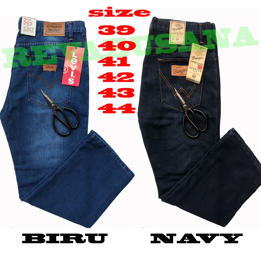 BIG SIZE JUMBO Jeans Panjang Pria Bahan Soft Jeans Tebal Halus 44